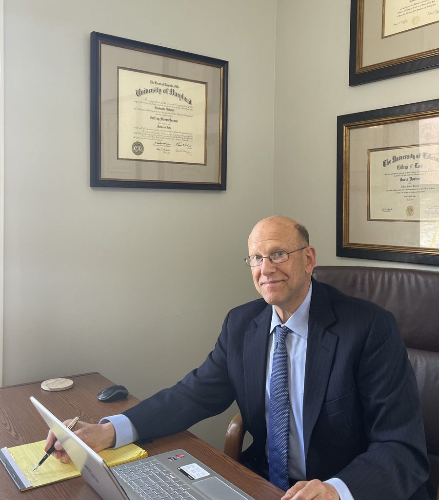 Jeffrey S. Berman at his desk in his Jacksonville, NC office